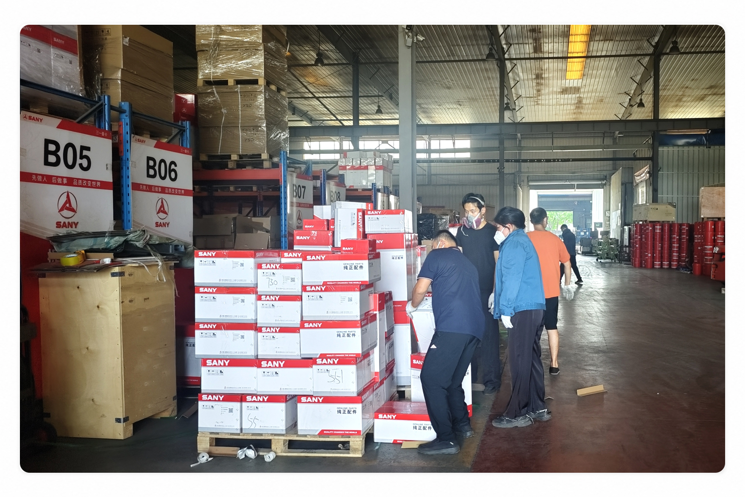 SANY parts warehouse checking